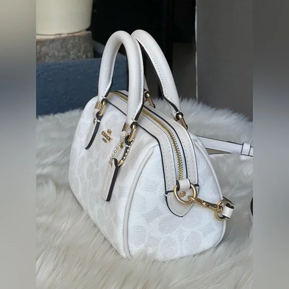 💰SOLD - CW329 - Coach Mini Rowan Crossbody Bag in Signature Canvas - Picture 4 of 13